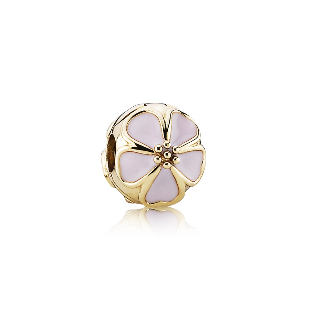 Fleurs de cerisier, email rose, or 14 kt - 750816EN40 - Pandora