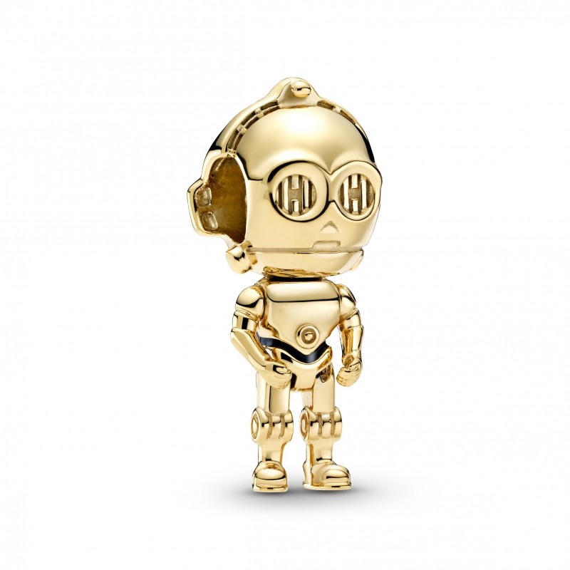 Bille star wars, c-3po, émail noir shine