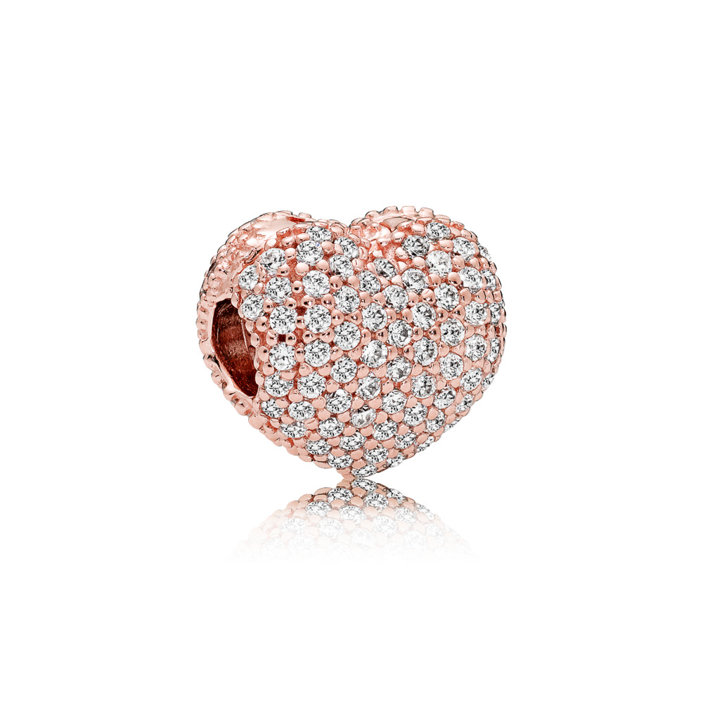 Clip pavé ouvre mon coeur,rose,cz incolo - 781427CZ - Pandora