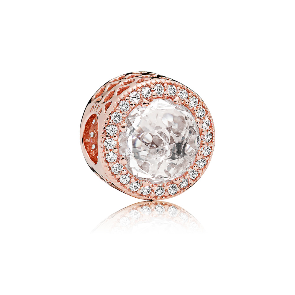 Coeurs radieux, rose , cz incolore - 781725CZ - Pandora