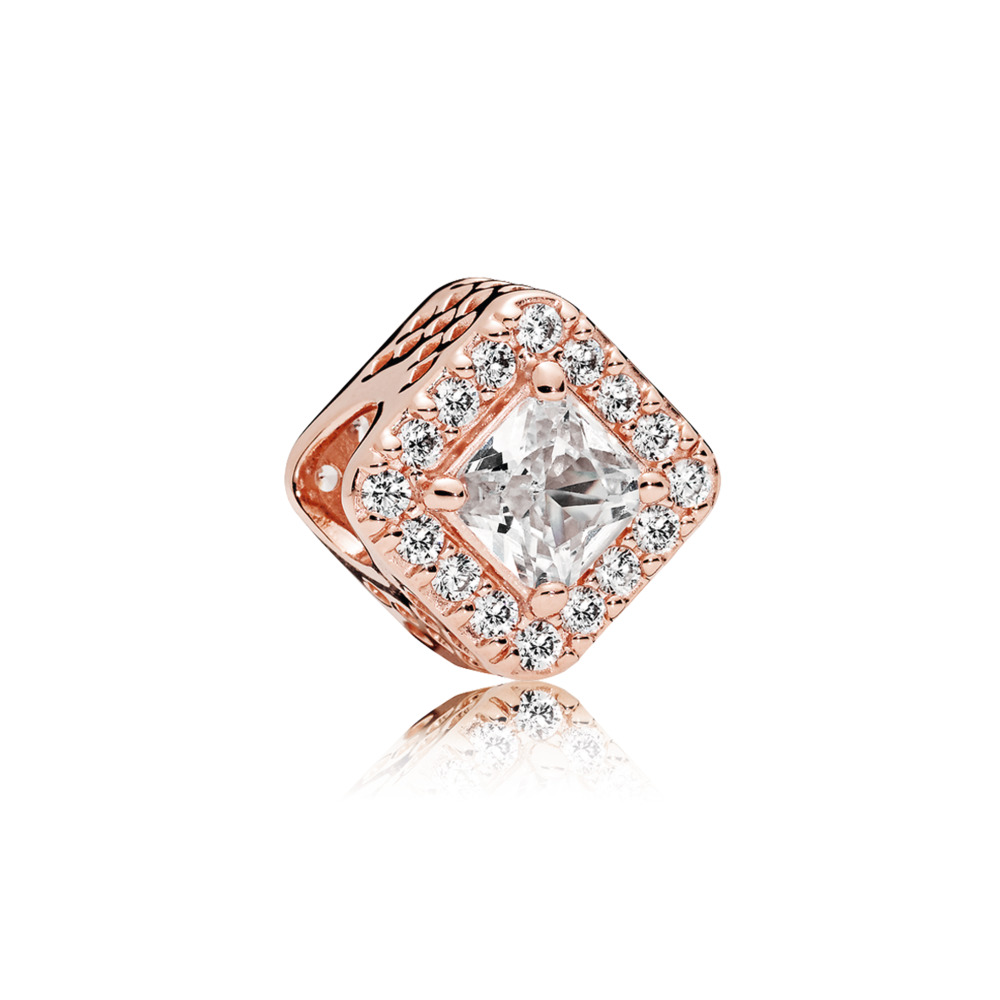 Bille lumière géométrique, zircons incolores, pandora rose - 786206CZ - Pandora