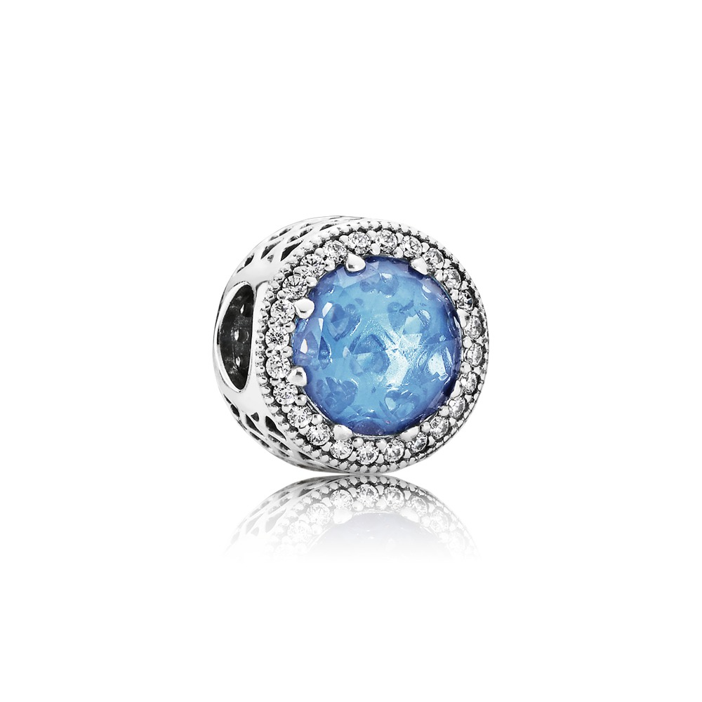 Bille scintillante, cristal bleu ciel, cz incolores - 791725NBS - Pandora