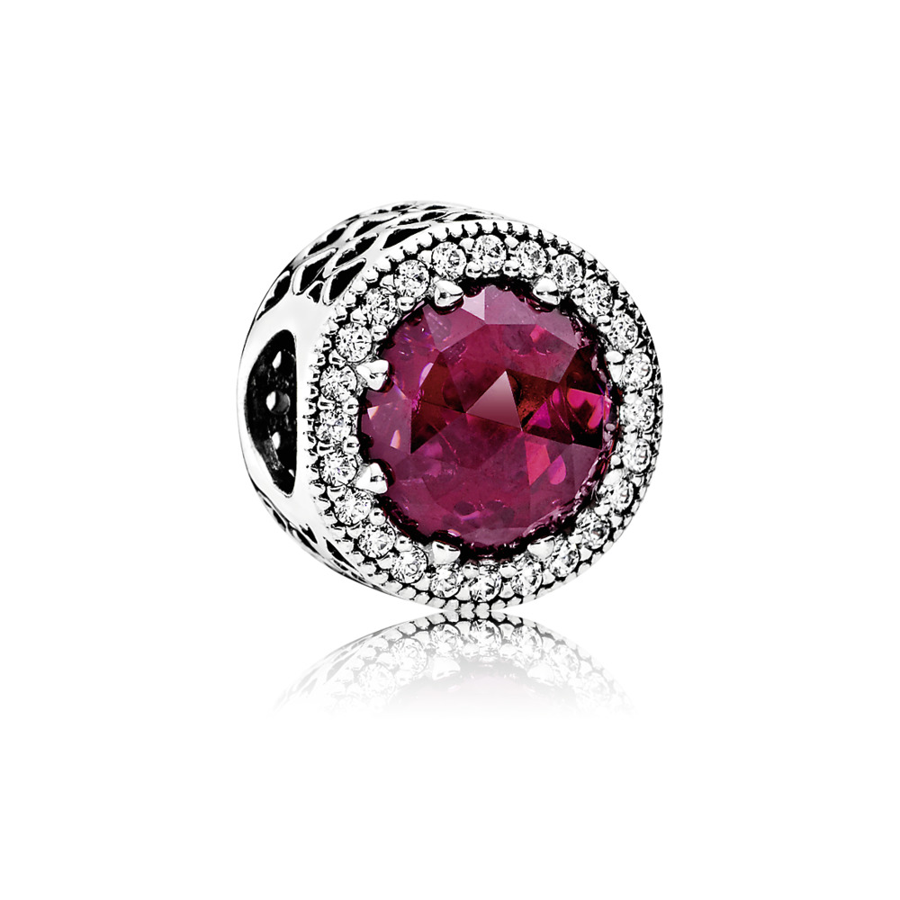 Bille scintillante cristal rose cerise cz incolores - 791725NCC - Pandora