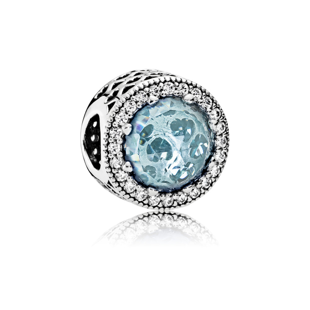 Bille scintillante cristal bleu glacier, cz incolores - 791725NGL - Pandora