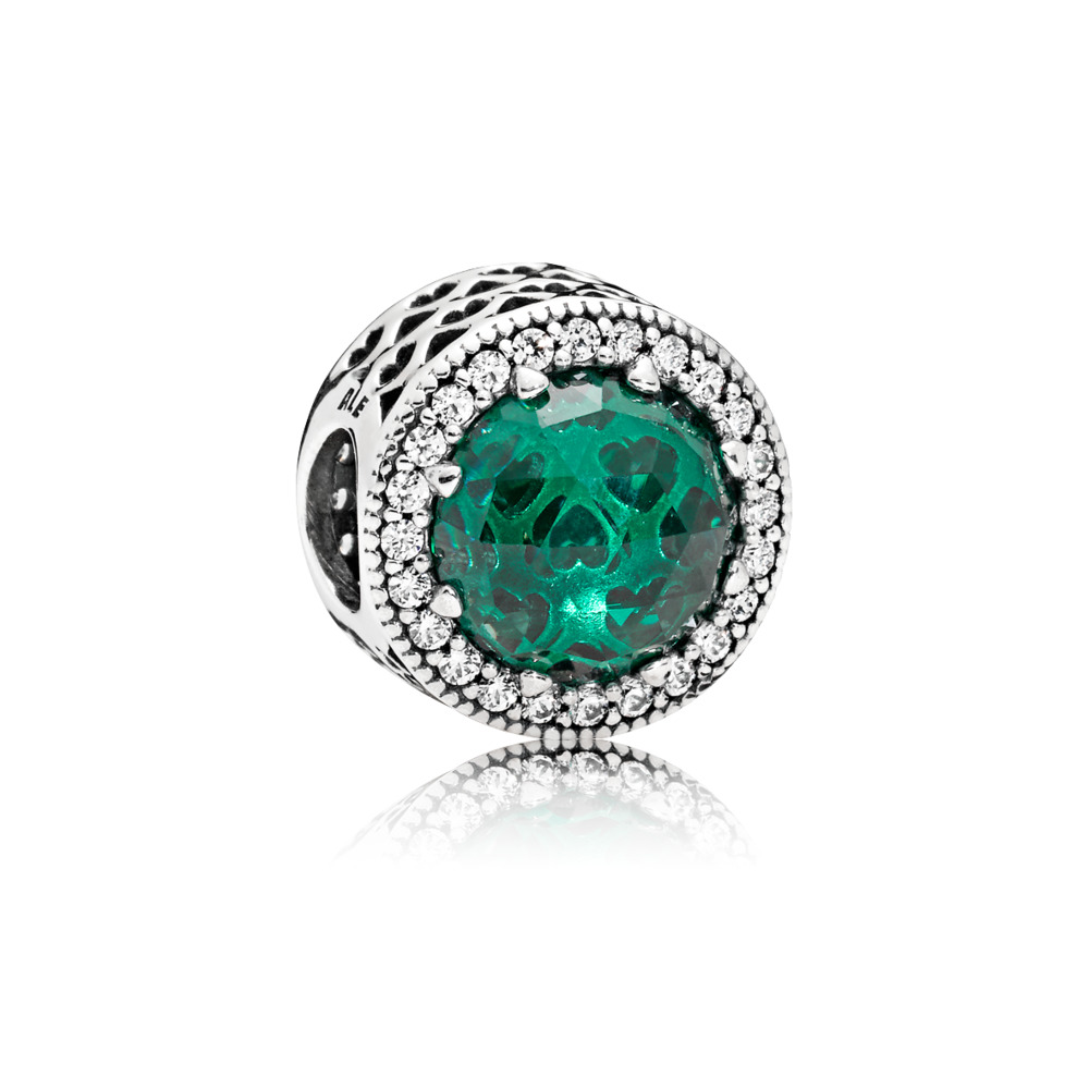 Bille scintillante, cristaux vert de mer, cz incolores - 791725NSG - Pandora