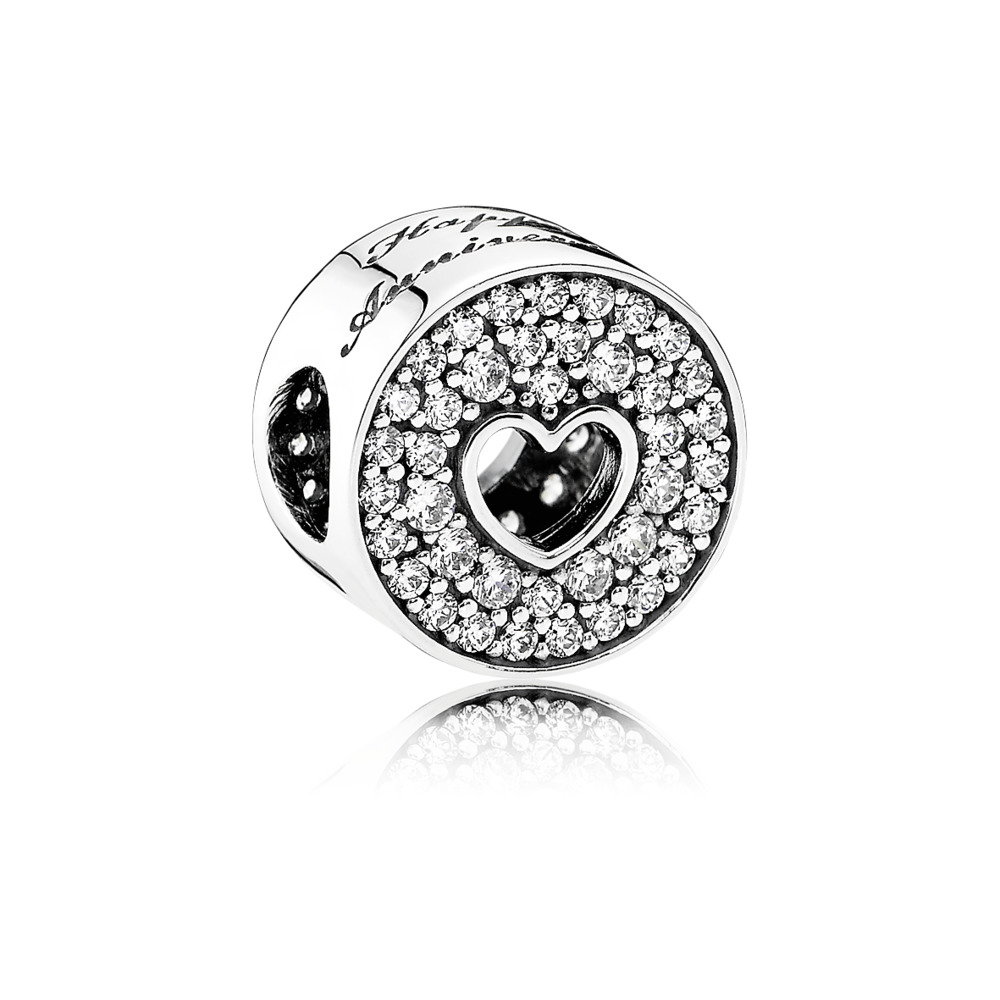 Bille anniversaire coeur, argent, zircons