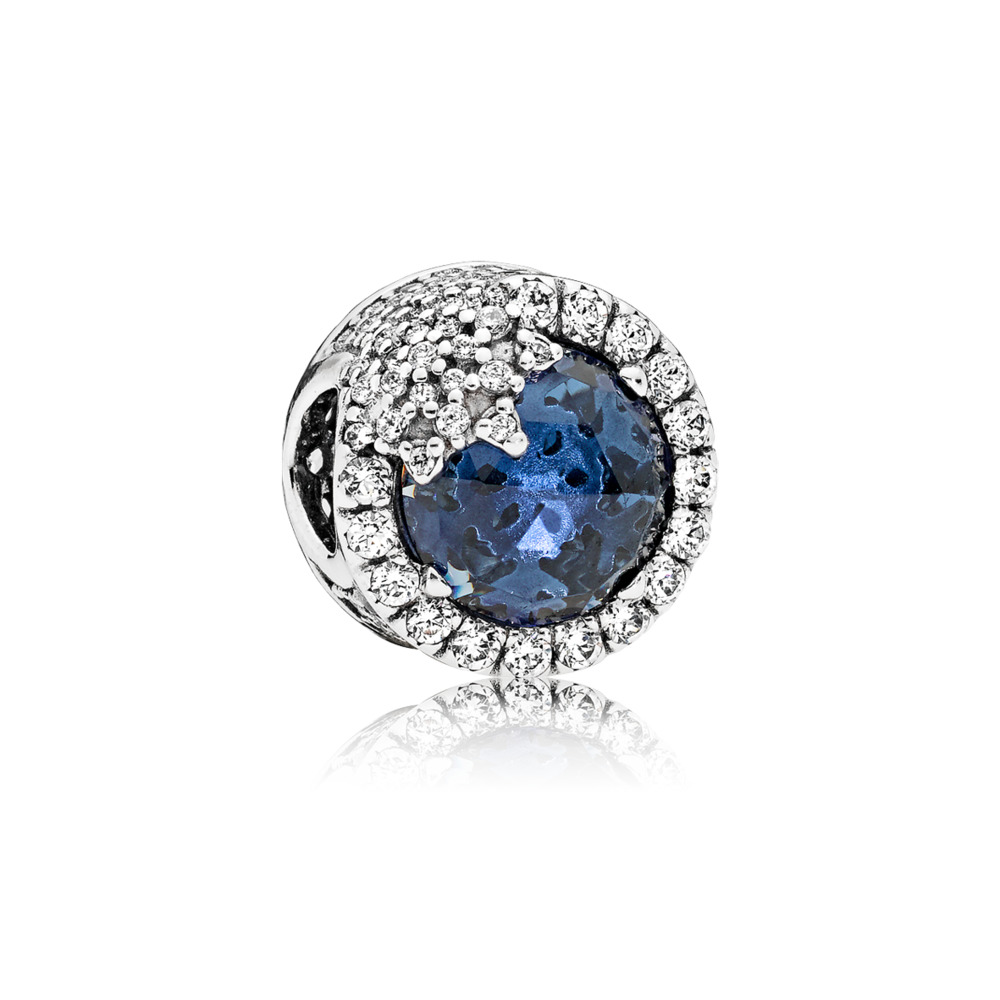 Bille flocon de neige éblouissant, cristaux bleu cz incolores - 796358NTB - Pandora