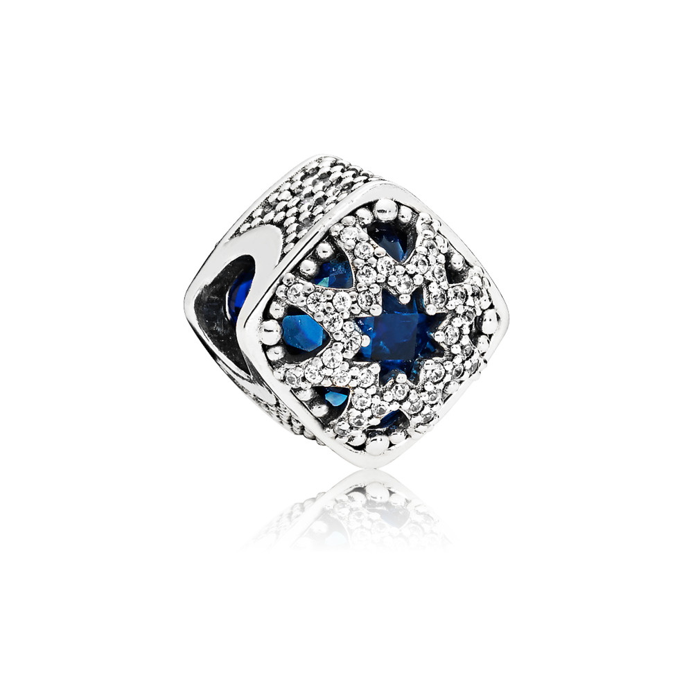 Bille carré étoile, cristaux bleus cz incolore - 796360NSB - Pandora