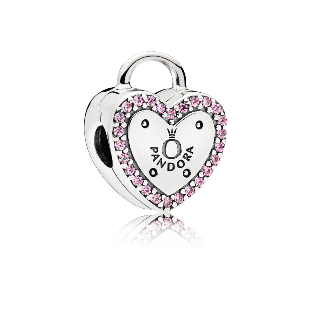 Clip cadenas avec zircons fuchsia - 796556FPC - Pandora