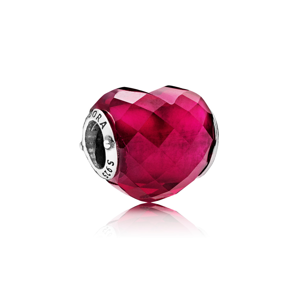 Bille coeur, cristal fuchsia - 796563NFR - Pandora