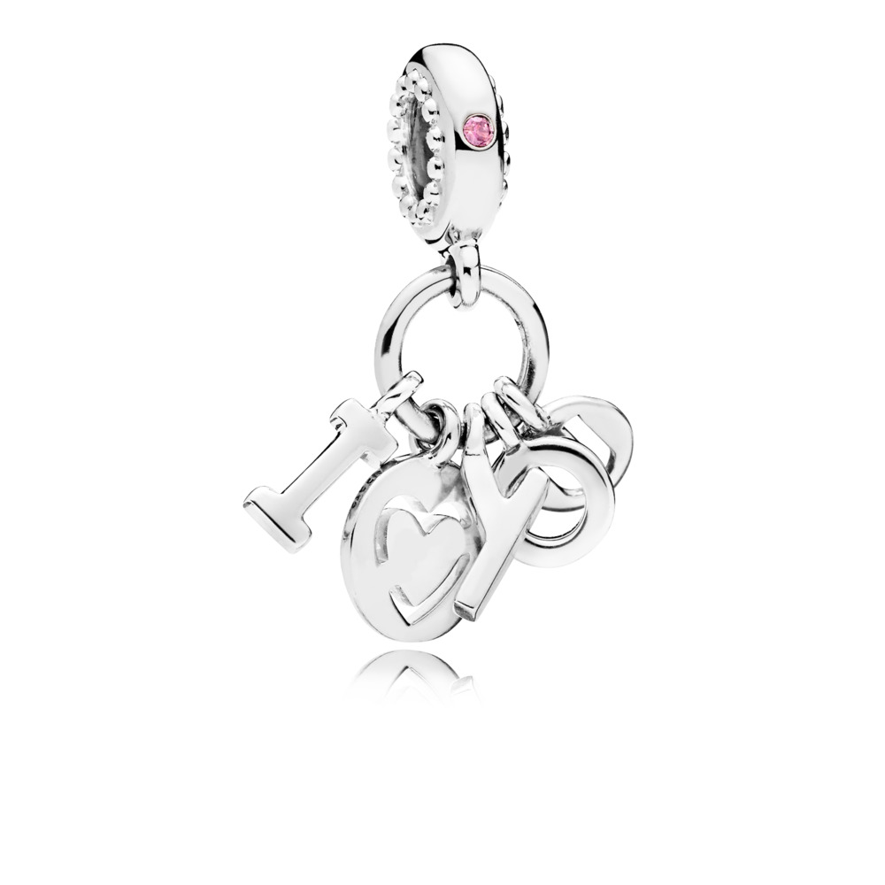 Bille lettres i love you, cz roses - 796596FPC - Pandora