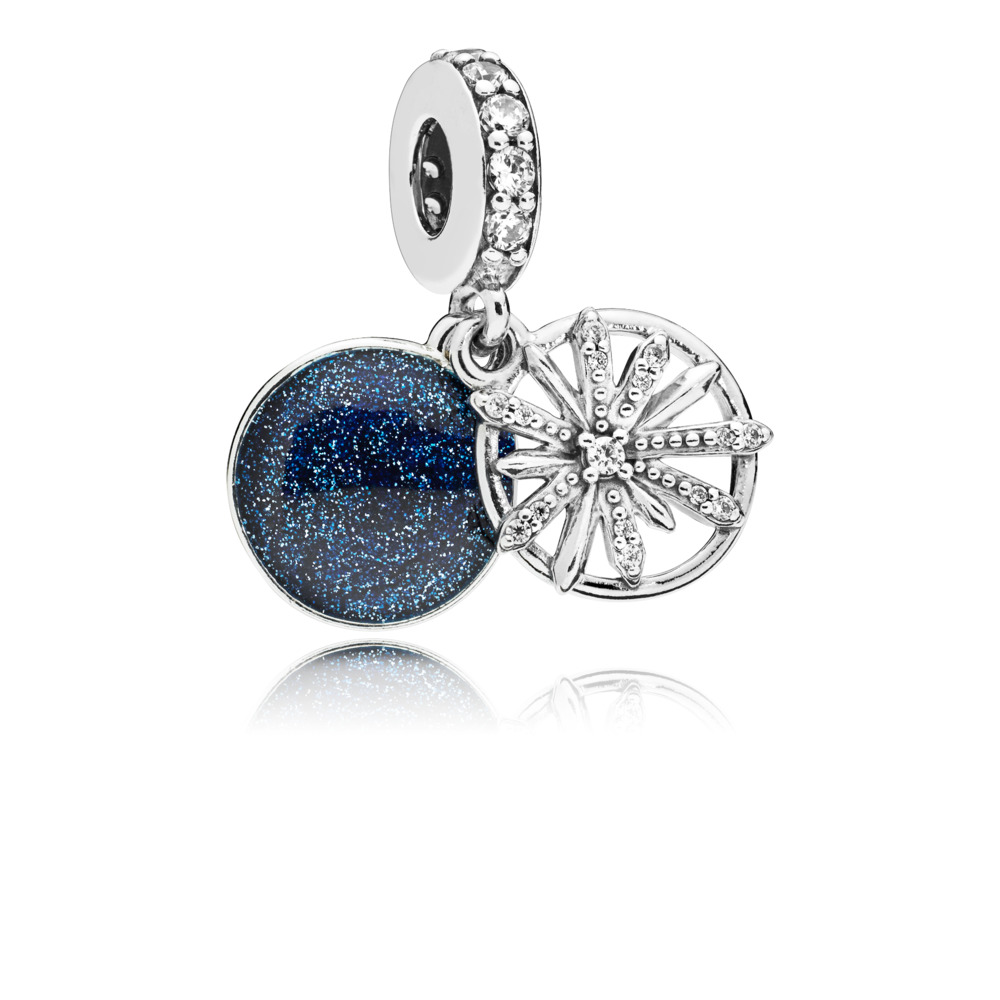 Bille voeux éblouissants, émail bleu, cz incolores - 797531CZ - Pandora