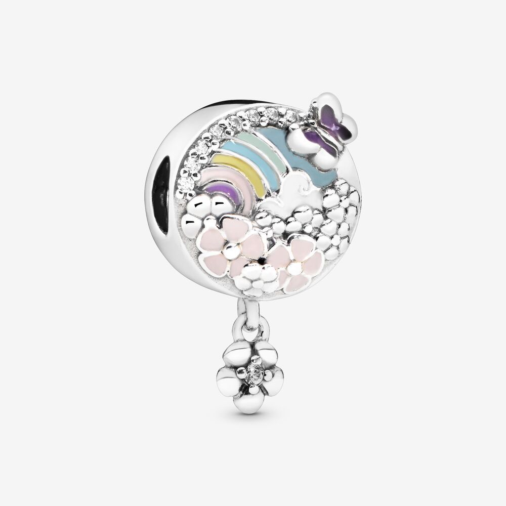 Bille arc-en-ciel et fleur, émaux mixtes, cz incolores - 797999ENMX - Pandora