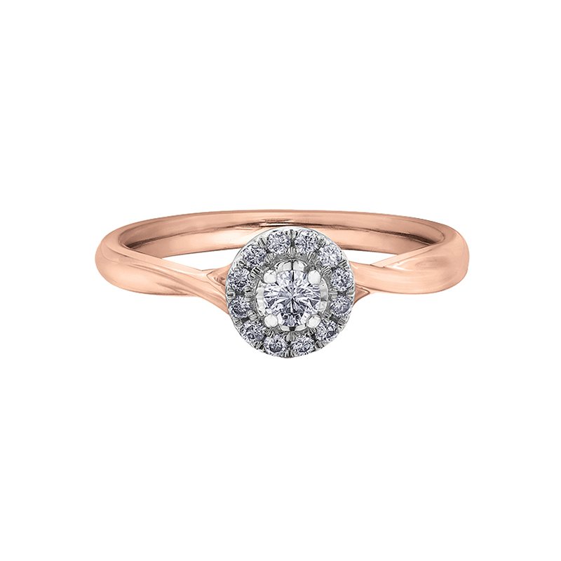 Rose gold ring, 20 dia pts, certificate - AM363RW20 - Corona