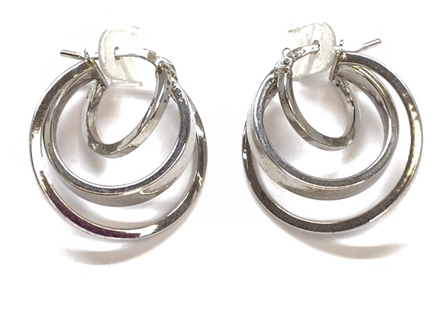 Silver hoop earrings - ANNEAU-85 - Gl Creation