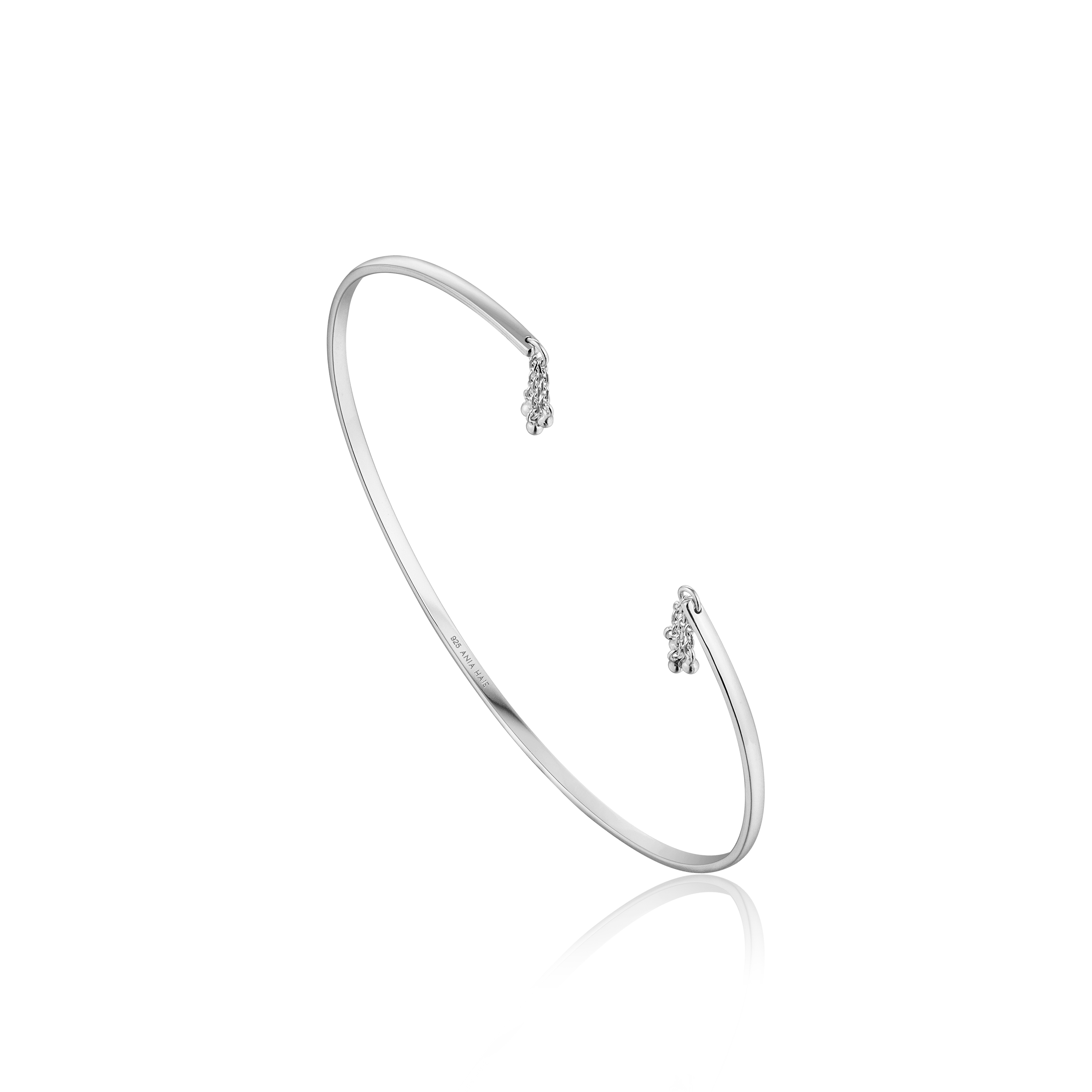 Bracelet rigide ouvert, argent rhodié - B013-01H - Ania Haie