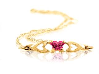 Yellow gold july butterfly bracelet with cz