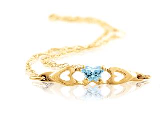 Cz, yellow gold butterfly march bracelet