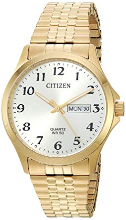 Montre extensible, acier doré, fond blanc - BF5002-99P - Citizen