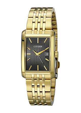 Montre rectangulaire, acier doré, fond noir - BH1673-50E - Citizen