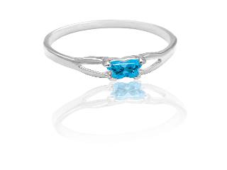 Bague argent, décembre, zircon turquoise