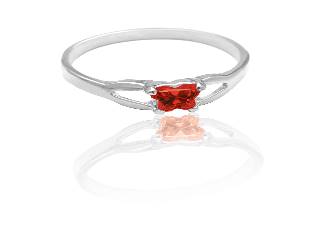 Bague argent, janvier, zircon rouge