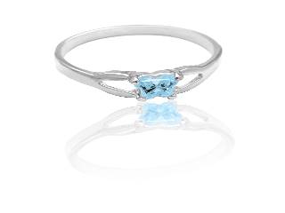 Bague argent, mars, zircon bleu pâle