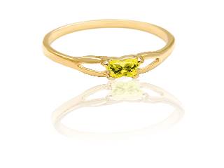 Bague or jaune, novembre, zircon