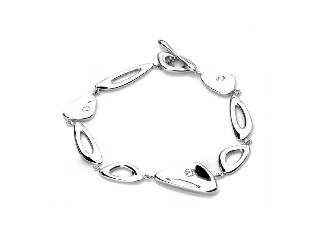 Bracelet acier, zircons - BR0123 - Inox