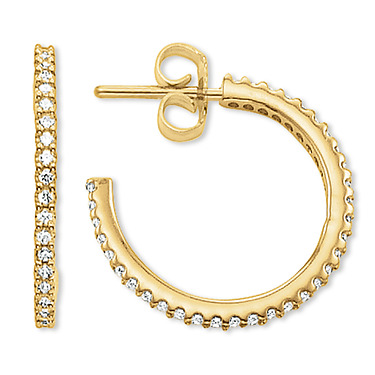  gold-plated hoop earrings with c.z - CR58041414 - Thomas Sabo