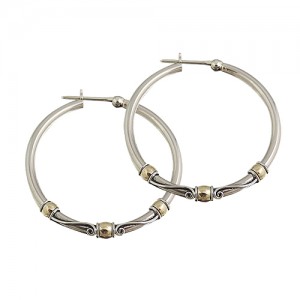 Bali hoop earrings made in .925 silver - DA116G - L'aventurine