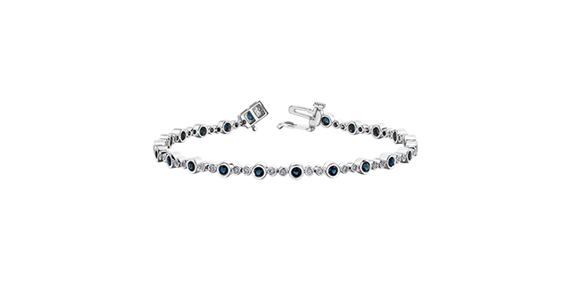 White gold, sapphire bracelet with 33 dia pts - DD7303 - Corona