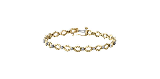 Yellow gold bracelet with 42 dia pts tot - DD7380 - Corona