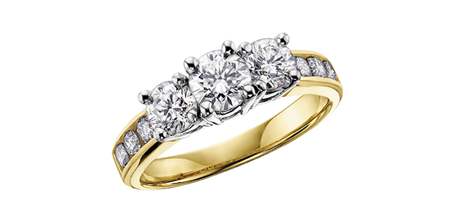 Yellow gold ring with 50 dia pts - DX154-50 - Corona