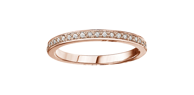 Rose gold semi-eternity with 10 dia pts - DX534R10 - Corona