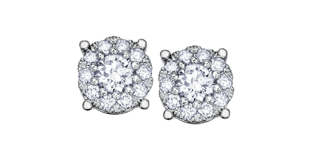 White gold tot of 74 dia pts fixed earrings - DX555W70 - Corona