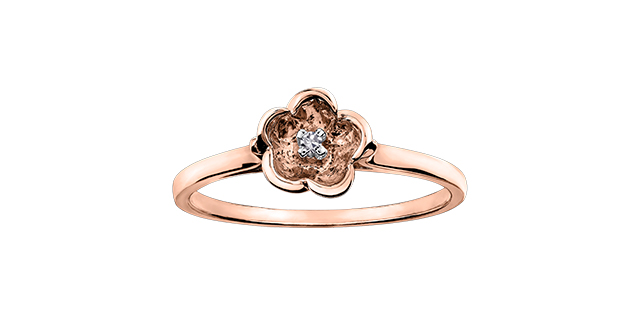 Rose gold ring with 1 dia pt tot - DX642R - Corona