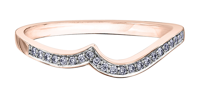 Rose gold accompanying ring with 8 dia pts tot - DX693R - Corona