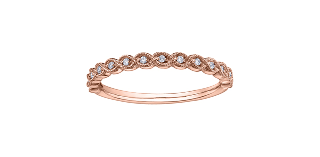 Rose gold ring with 7 dia pts total - DX772R07 - Corona