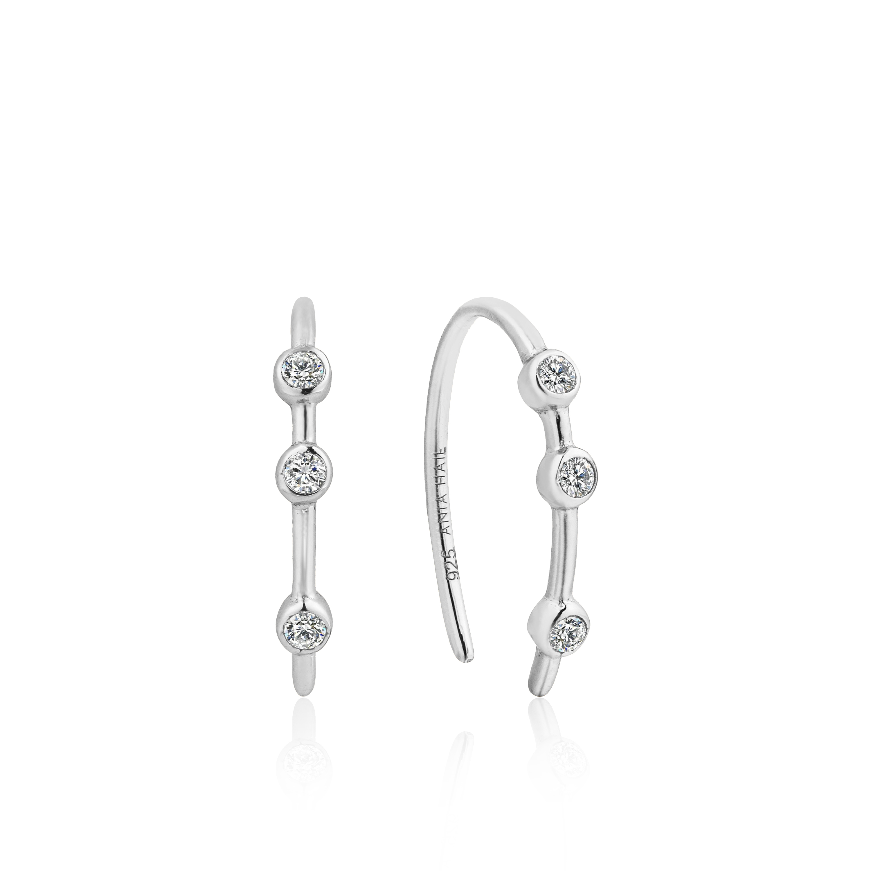 Bo fixes shimmer stud hook argent rhodié - E003-07H - Ania Haie