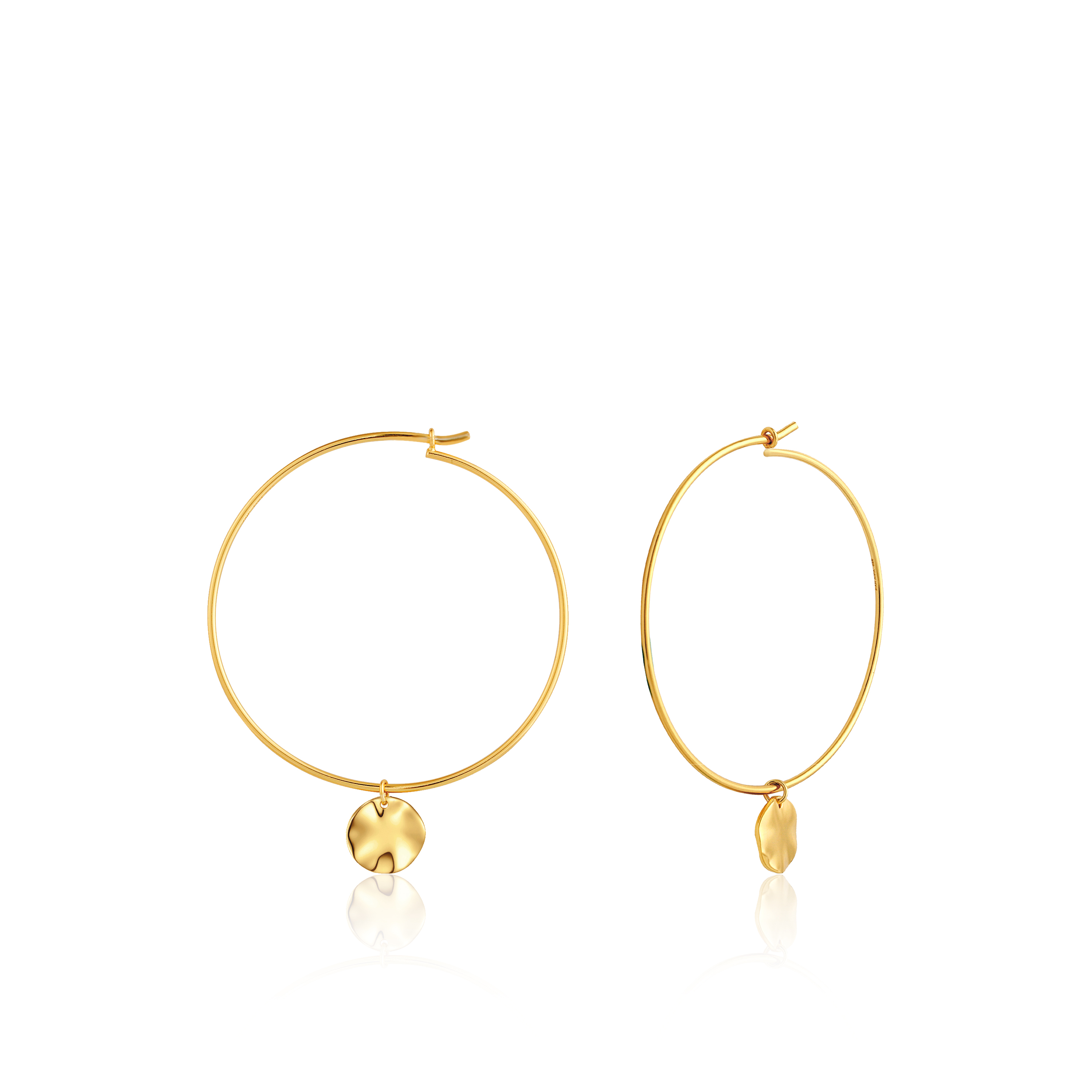 Gold-Plated Silver Hoop Earrings - E007-04G - Ania Haie