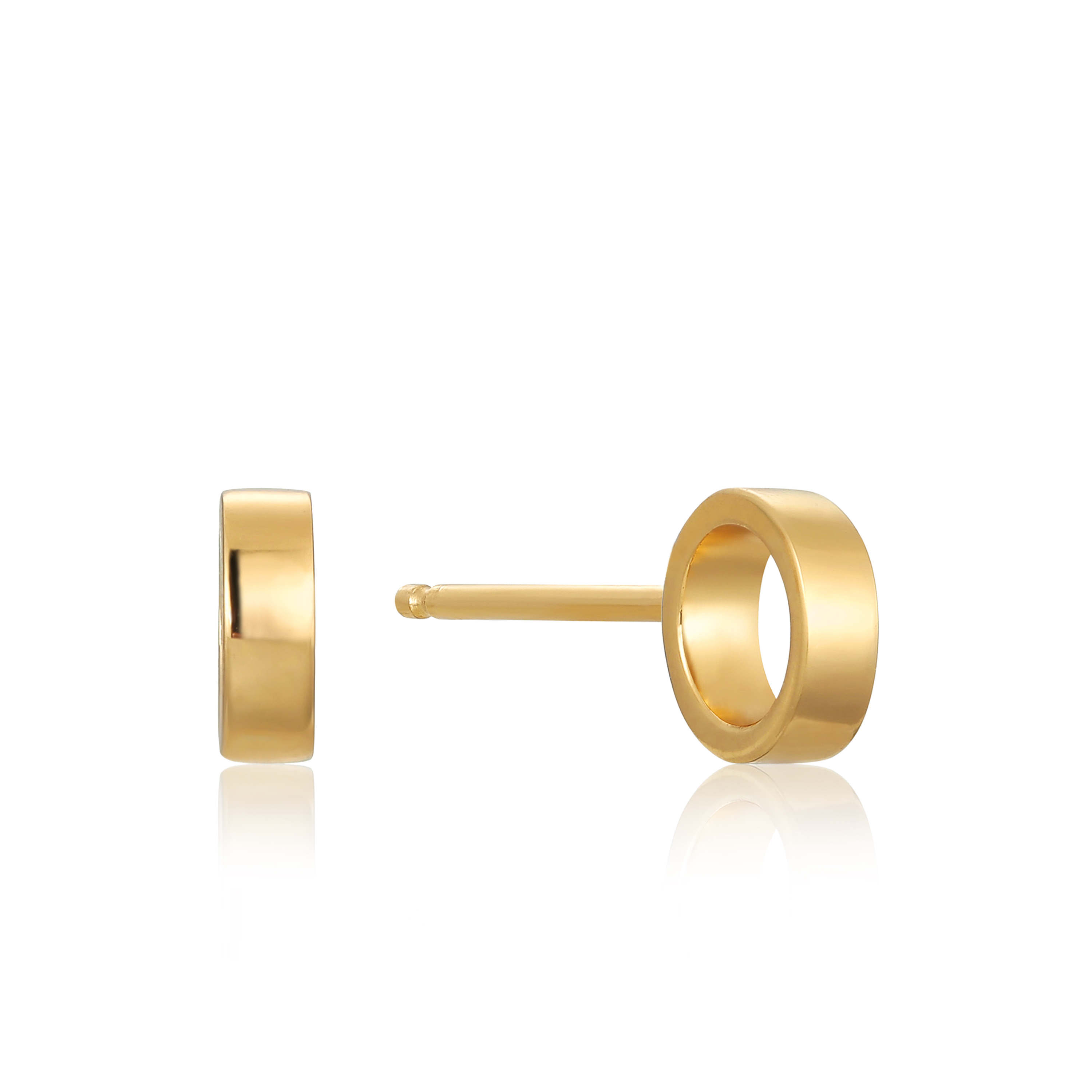 Fixed earrings in gold-plated silver