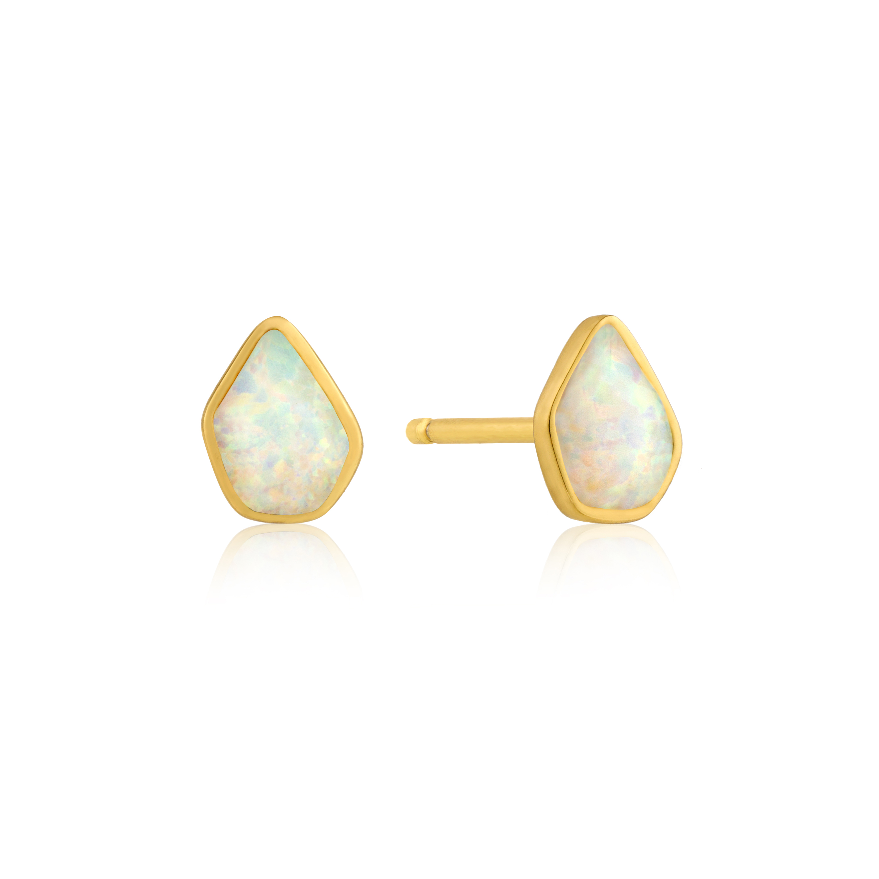  Fixed earrings in gold-plated silver with opals