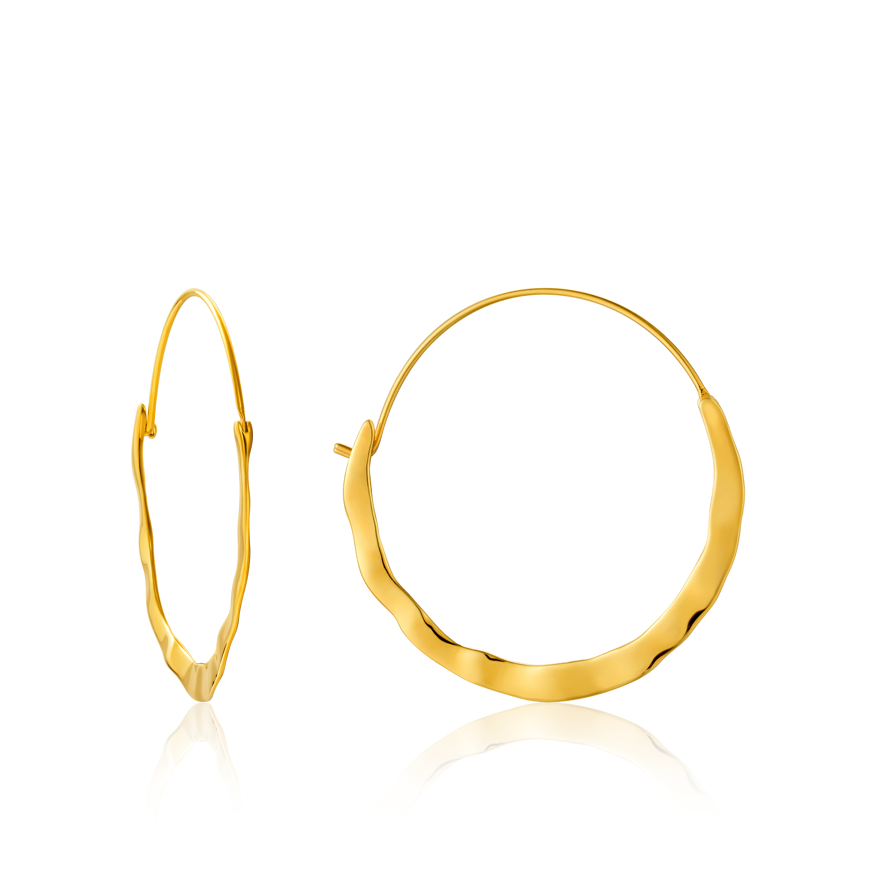  crush hoop earrings silver gold - E017-07G - Ania Haie