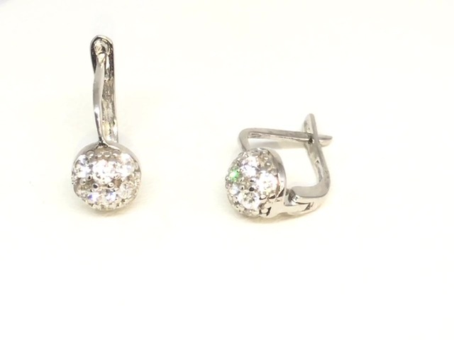 White gold loops with cz - EOZ-883-B - Exclusivity