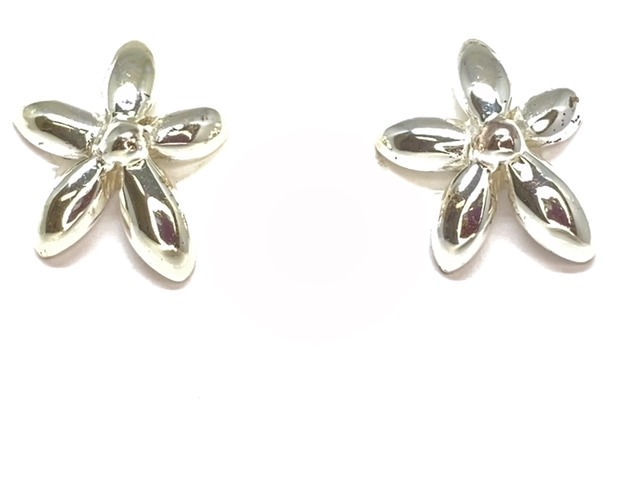 Silver fixed flowered earrings - E1146 - Gl Creation