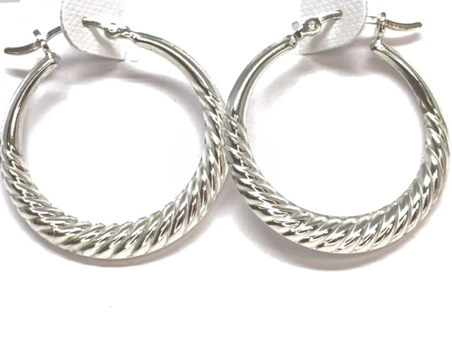 Silver hoop earrings for women - E4934 - Gl Creation