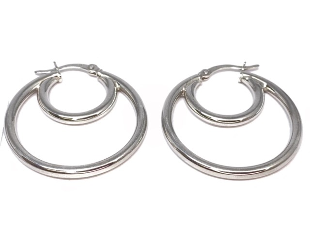 Silver hoop earrings - E4974 - Gl Creation