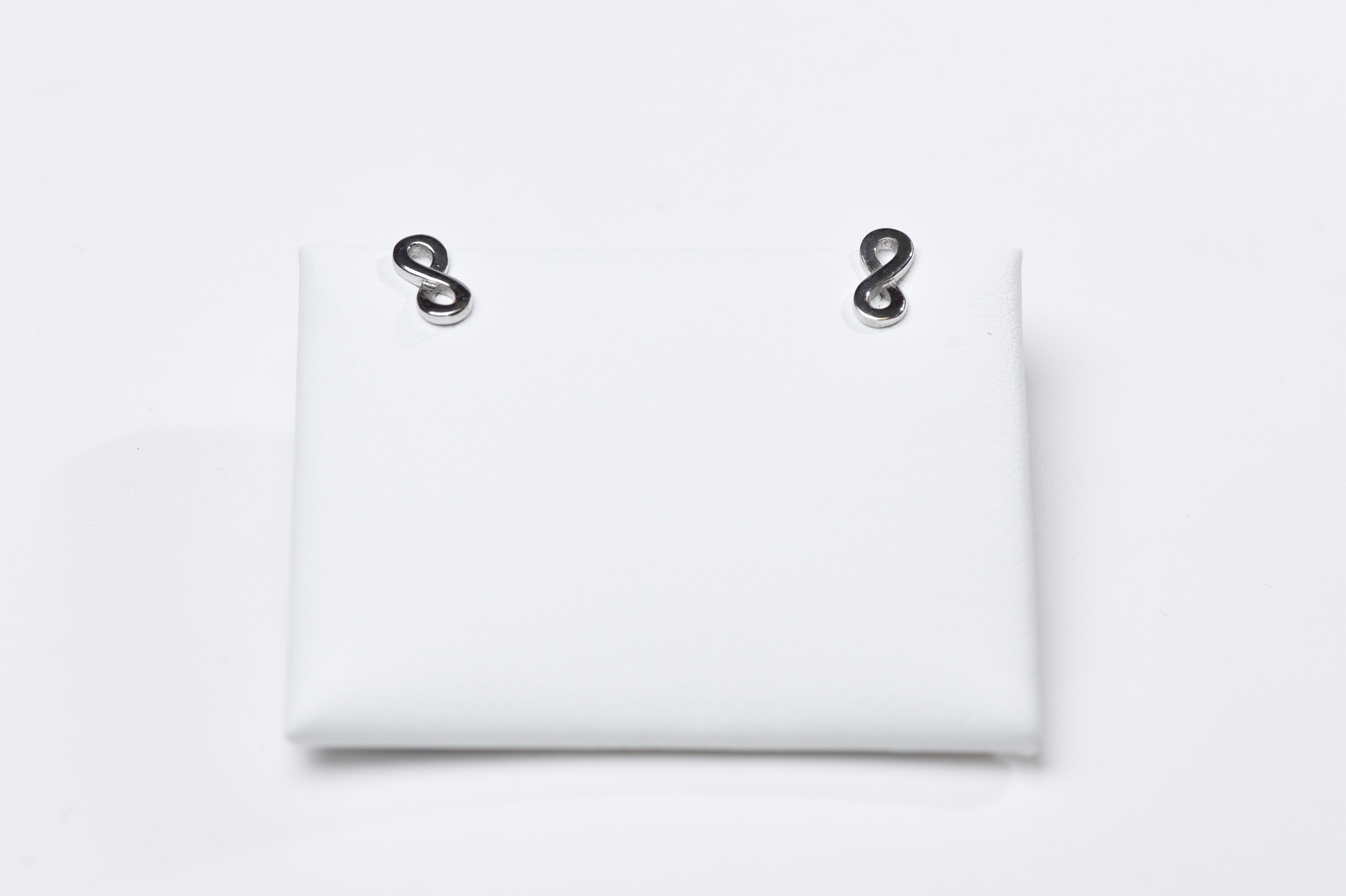 White gold infinity fixed earrings - EAS-1835-B - Exclusivity