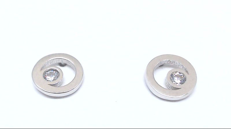 White gold and cz fixed earrings - EAS-2929-B - Exclusivity